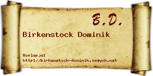 Birkenstock Dominik névjegykártya